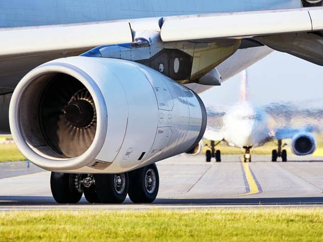 View an aeroplane engine