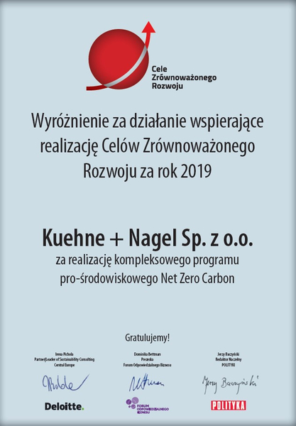 Awards and distinctions - Poland  Kuehne+Nagel